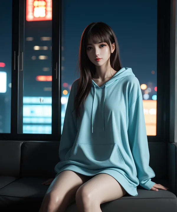 Calm Contemplative Night Portrait