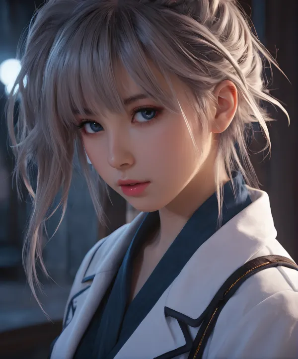 Calm Intimate Blue Gaze