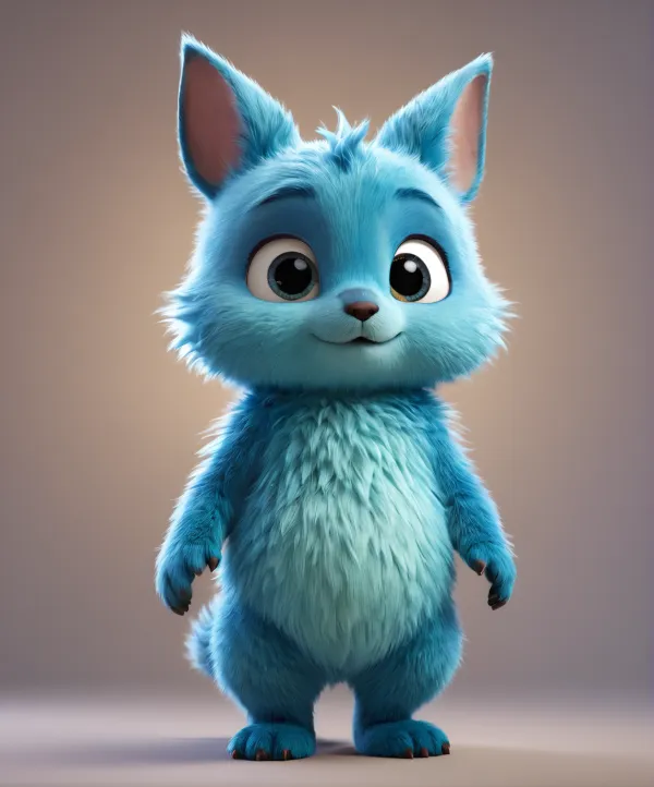 Cute Blue Furry Friend