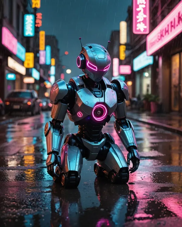 Moody Cyberpunk Robot