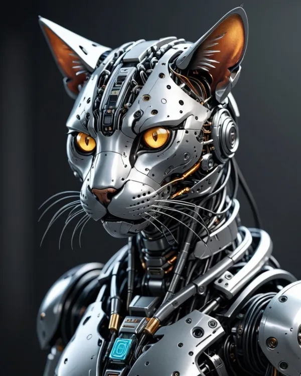 Metallic Robotic Cat