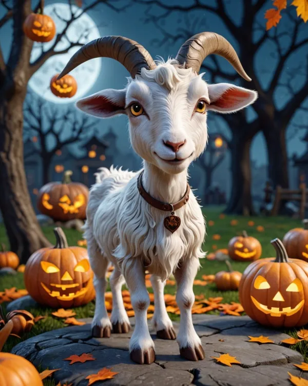 Whimsical Halloween Goat