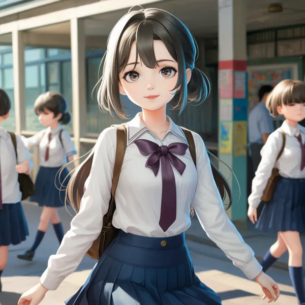 Cheerful Schoolgirl Portrait