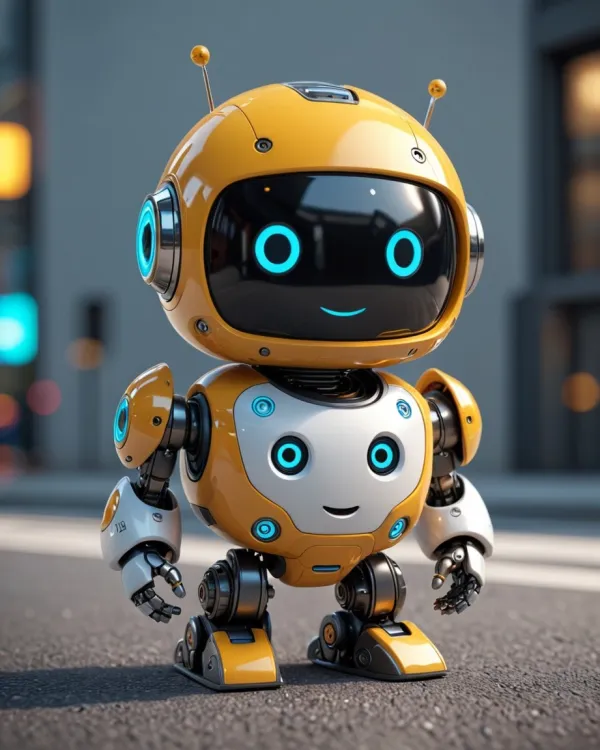 Friendly Futuristic Robot