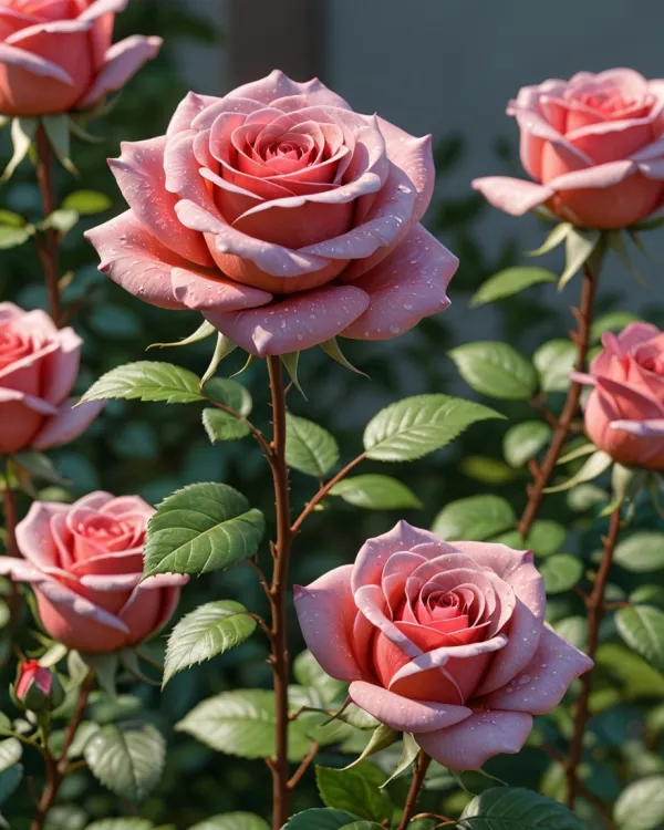 Delicate Dewy Pink Roses
