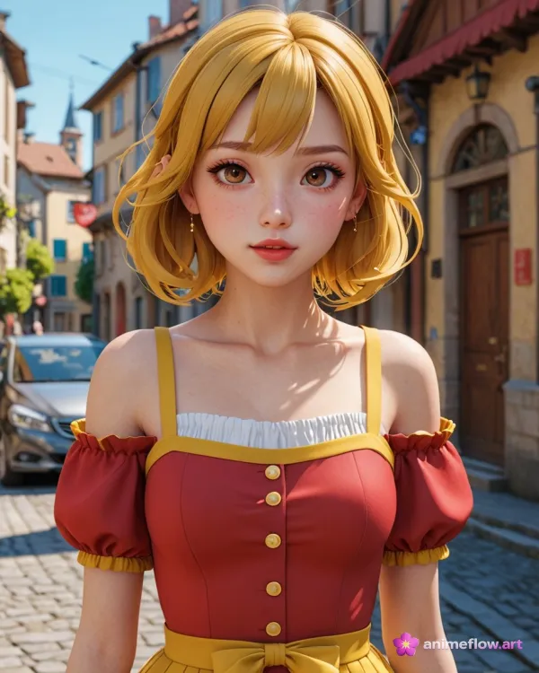 Elegant Sunny Anime Portrait