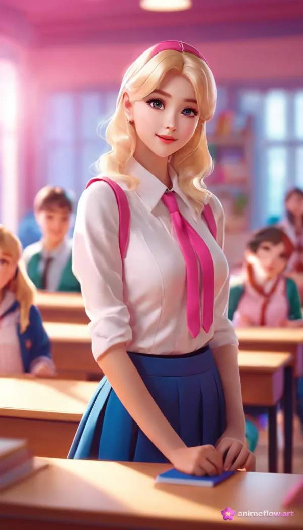 Calm Beauty Schoolgirl