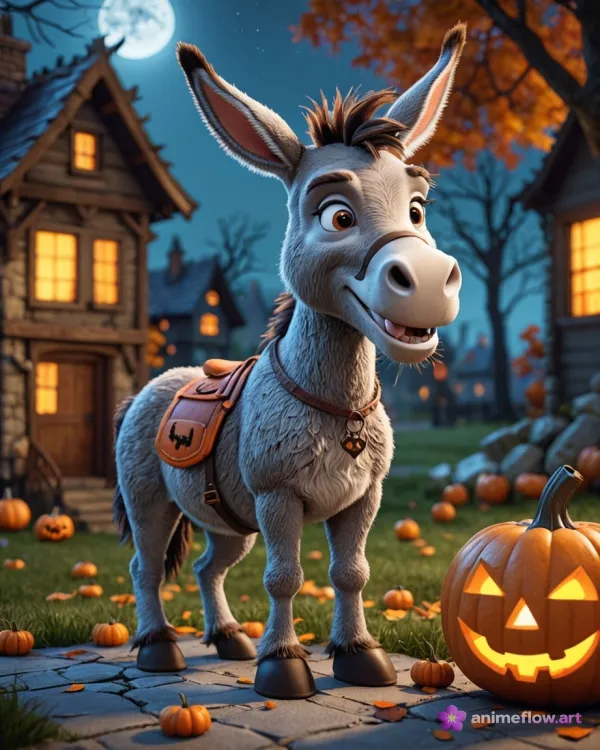 Cheerful Halloween Donkey
