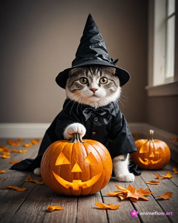 Witchy Cat Halloween