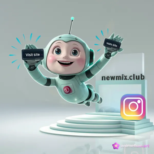 Playful Cute Robot Joyful