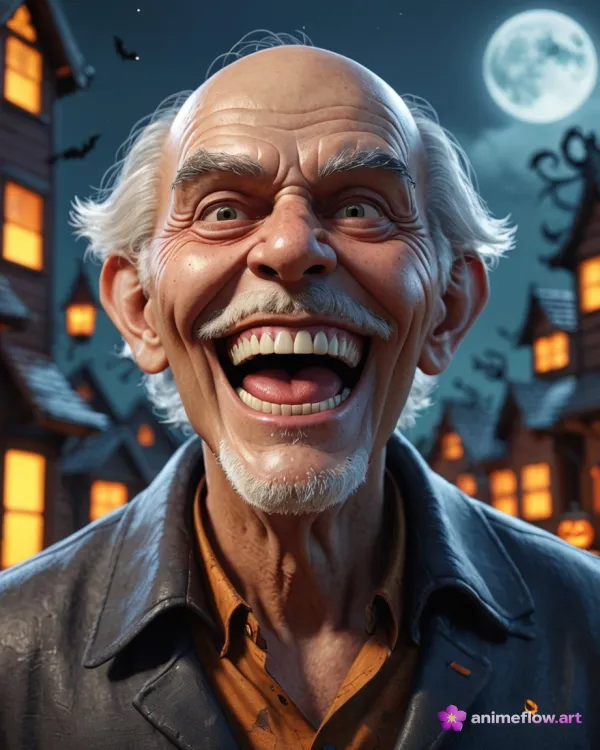 Joyful Whimsical Elderly Portrait