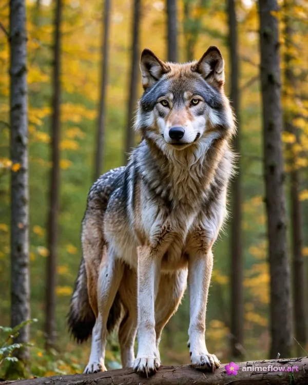 Serene Forest Wolf