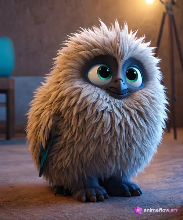 Fluffy Whimsical Owl