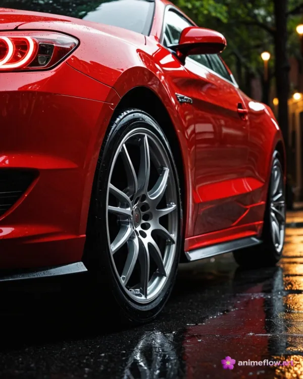 Shiny Red Sports Car