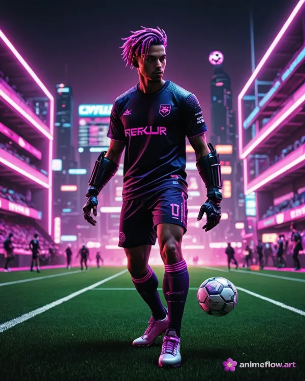 Dynamic Neon Cyber Soccer