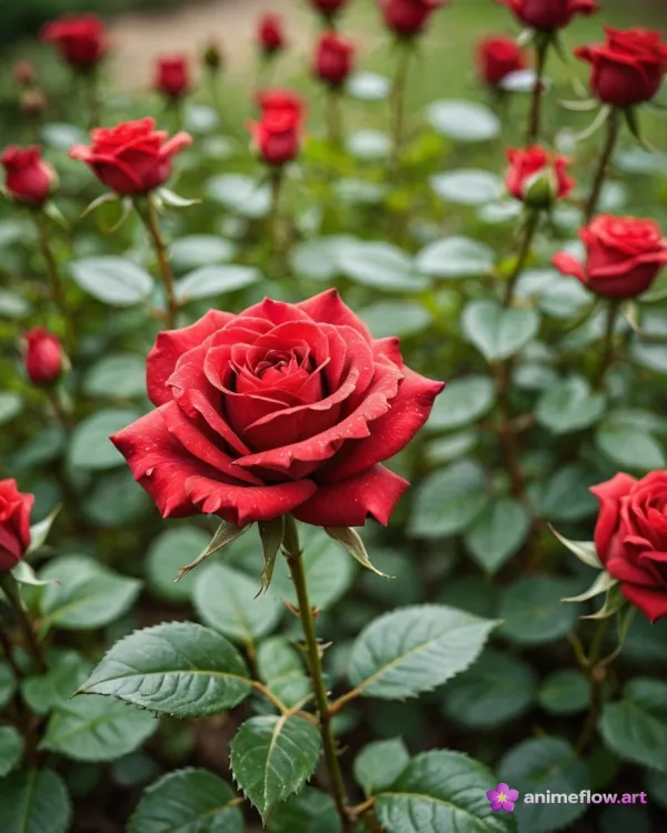 Vibrant Red Rose Bloom