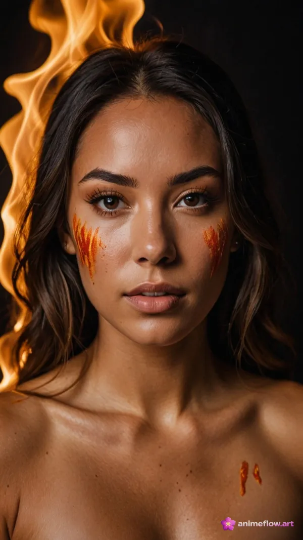 Intense Flaming Portrait