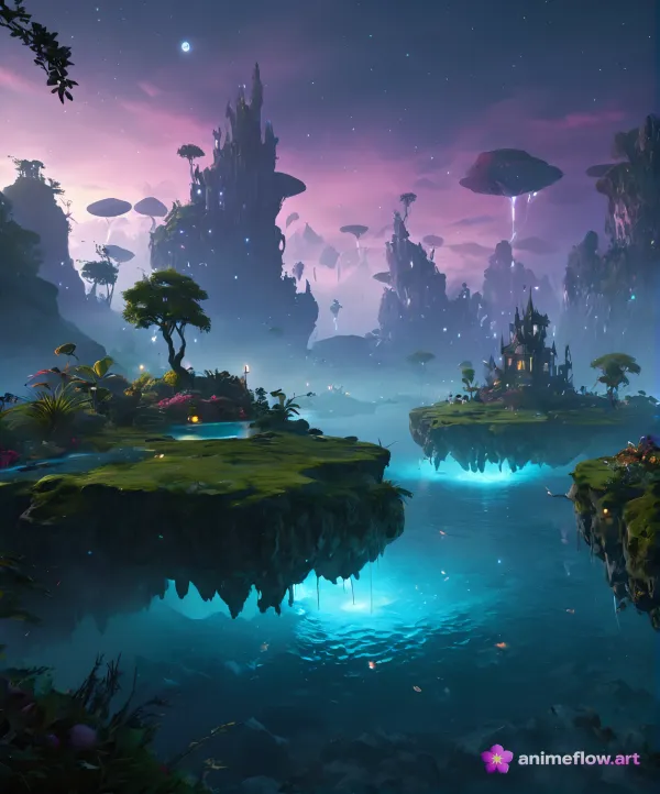 Mystical Floating Islands Fantasy