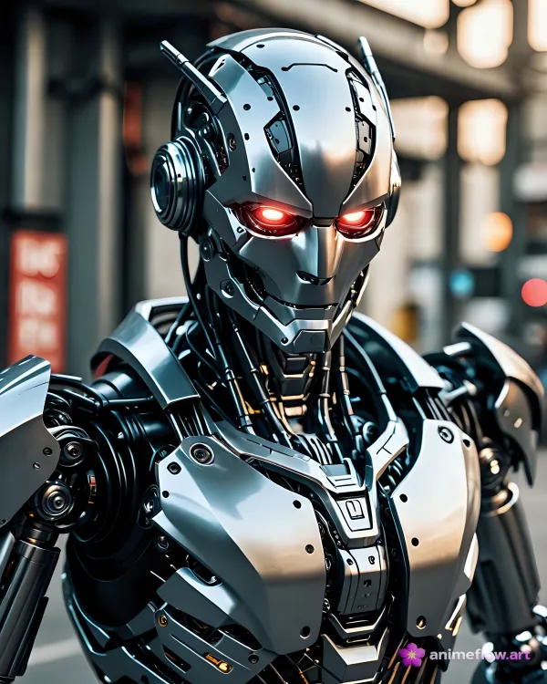 Intense Futuristic Robot