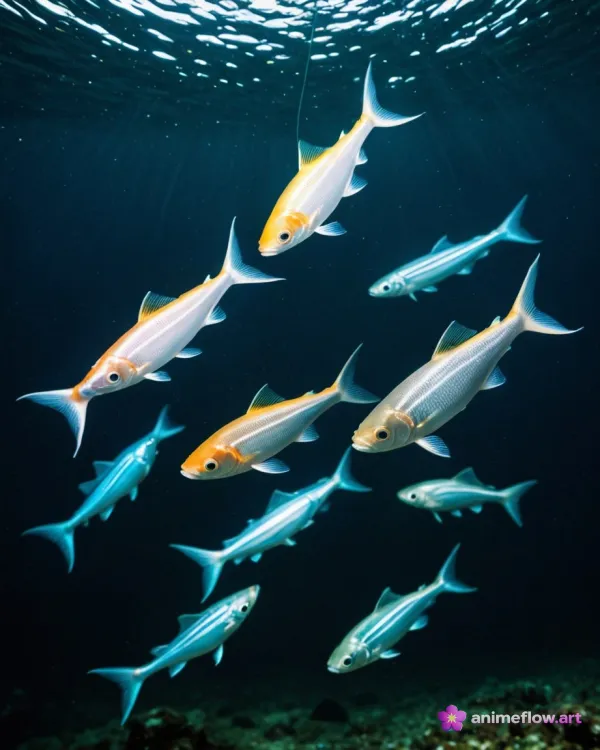 Serene Underwater Fish School