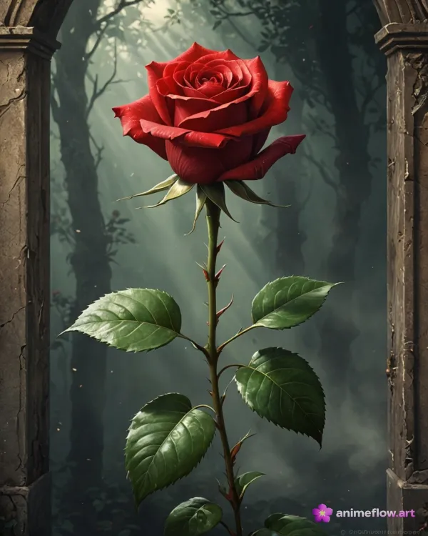 Mystical Red Rose Serenity