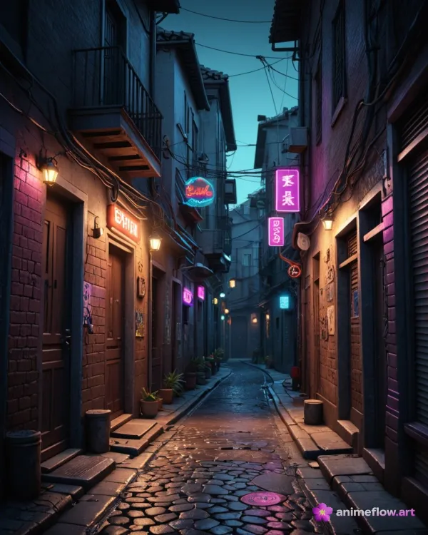 Cozy Neon Alleyway
