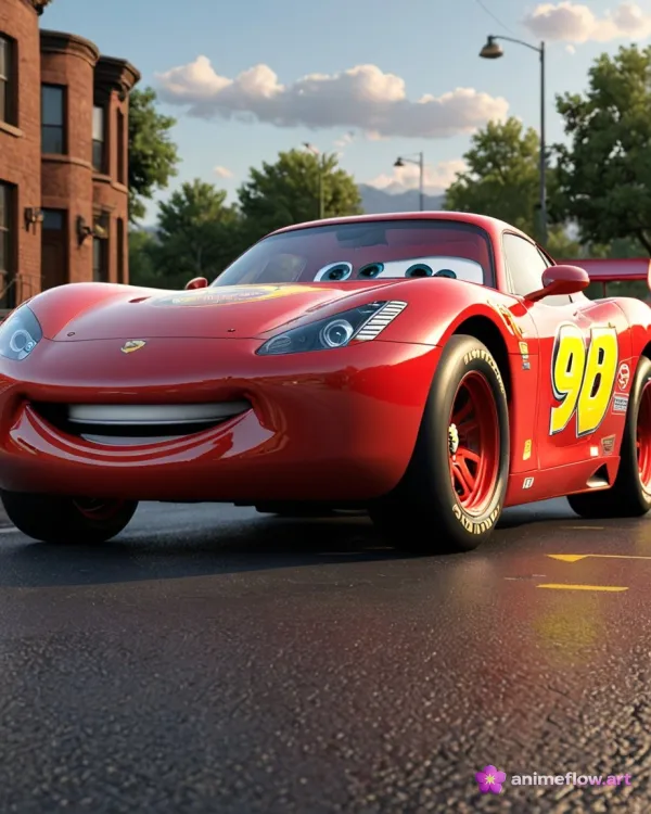 Cheerful Animated Race Car