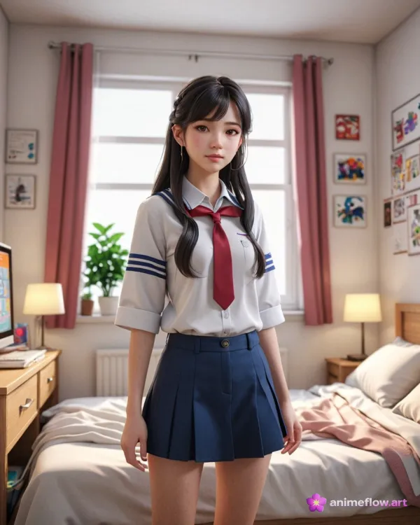 Serene Schoolgirl Portrait