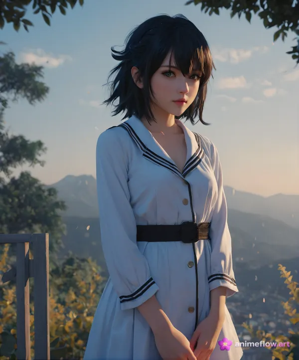 Calm Contemplative Sunset Portrait