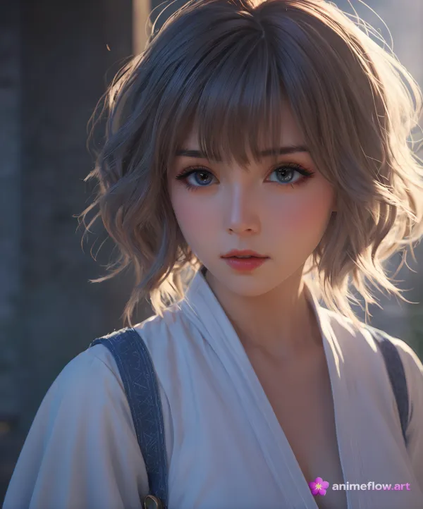 Calm Contemplative Blue Eyes