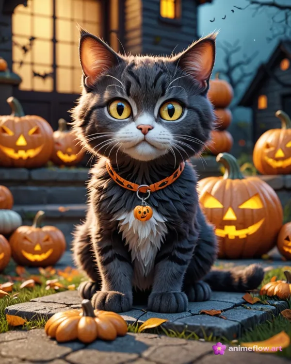 Cozy Halloween Cat