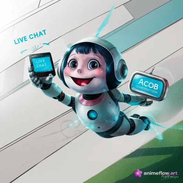 Cheerful Futuristic Robot Interaction