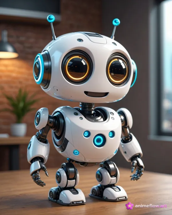 Friendly Futuristic Cute Robot