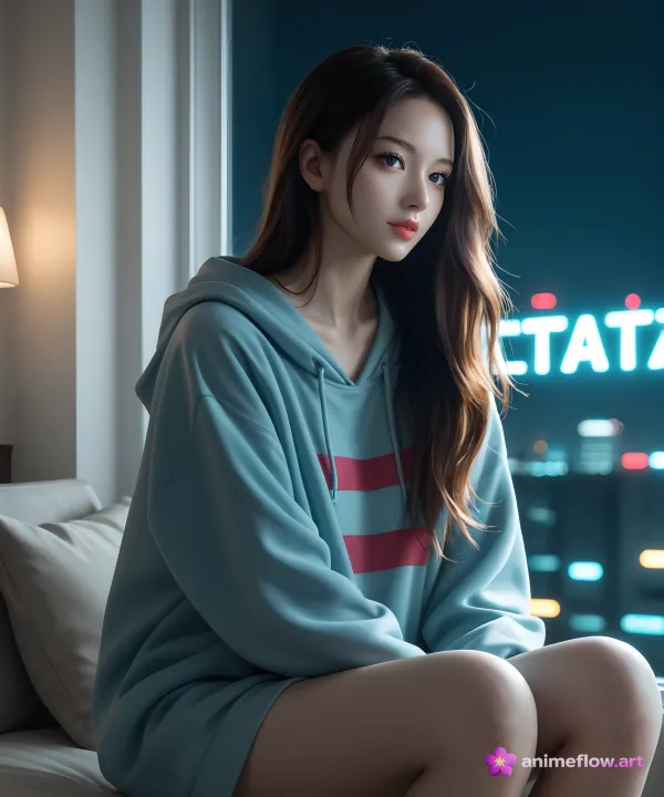 Calm Contemplative Night Portrait