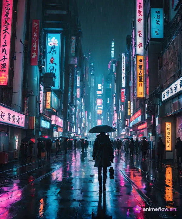Moody Neon Drenched Night