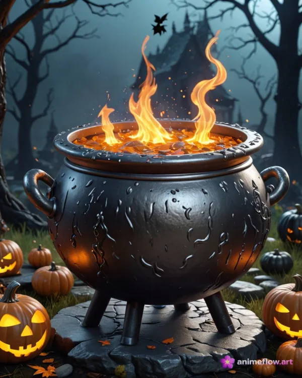 Eerie Halloween Cauldron Night