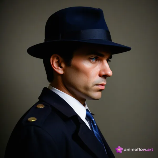 Serious Contemplative Vintage Detective