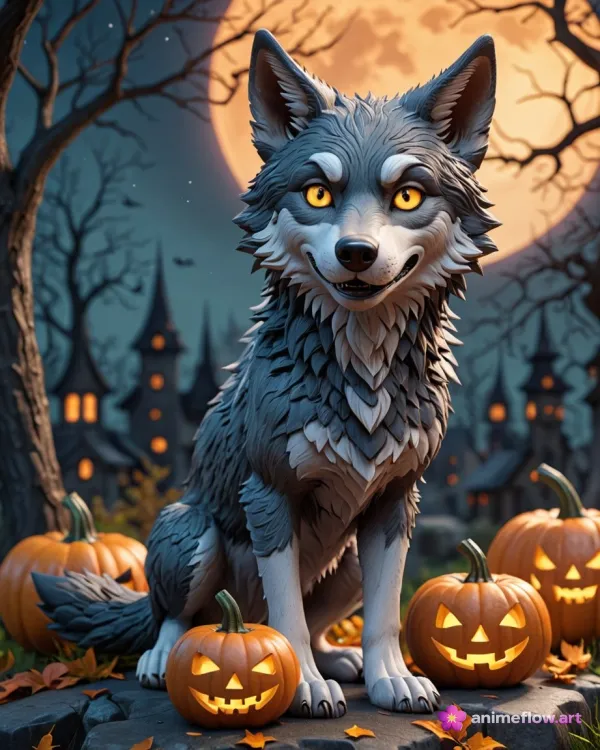 Mystical Halloween Wolf
