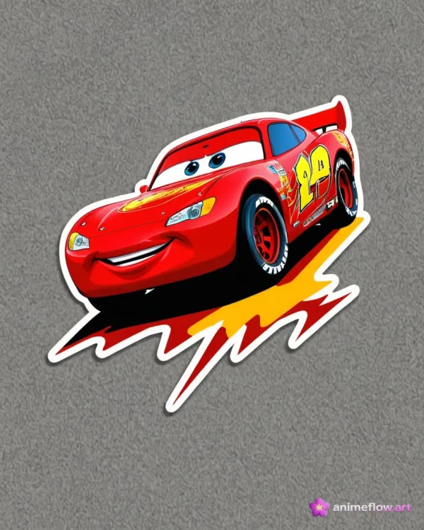 Cheerful Red Race Car