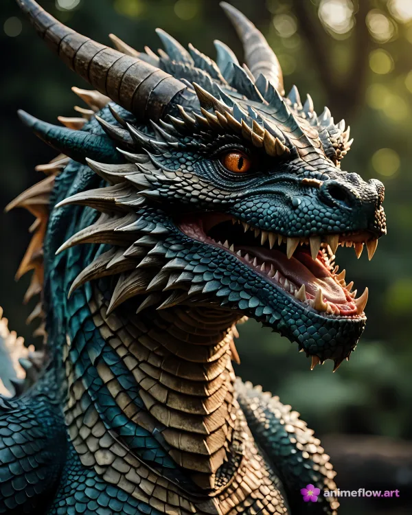 Majestic Fierce Dragon Head
