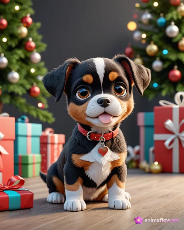 Joyful Holiday Puppy
