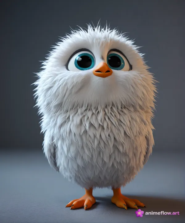 Cute Fluffy Whimsical Bird