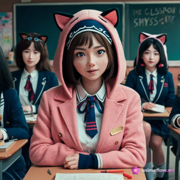 Whimsical Schoolgirl Portrait