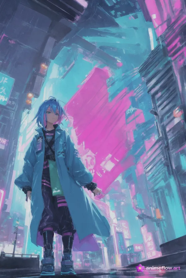 Moody Neon Contemplative Futuristic