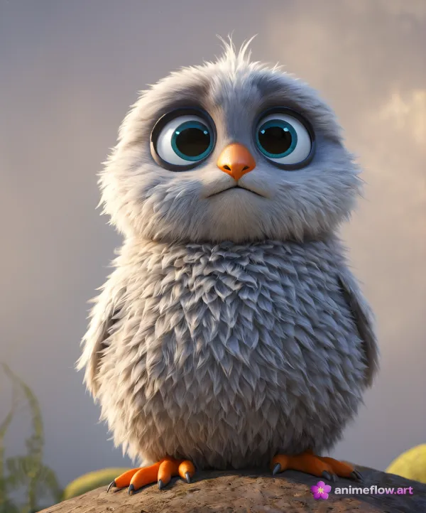 Grumpy Fluffy Bird Perch