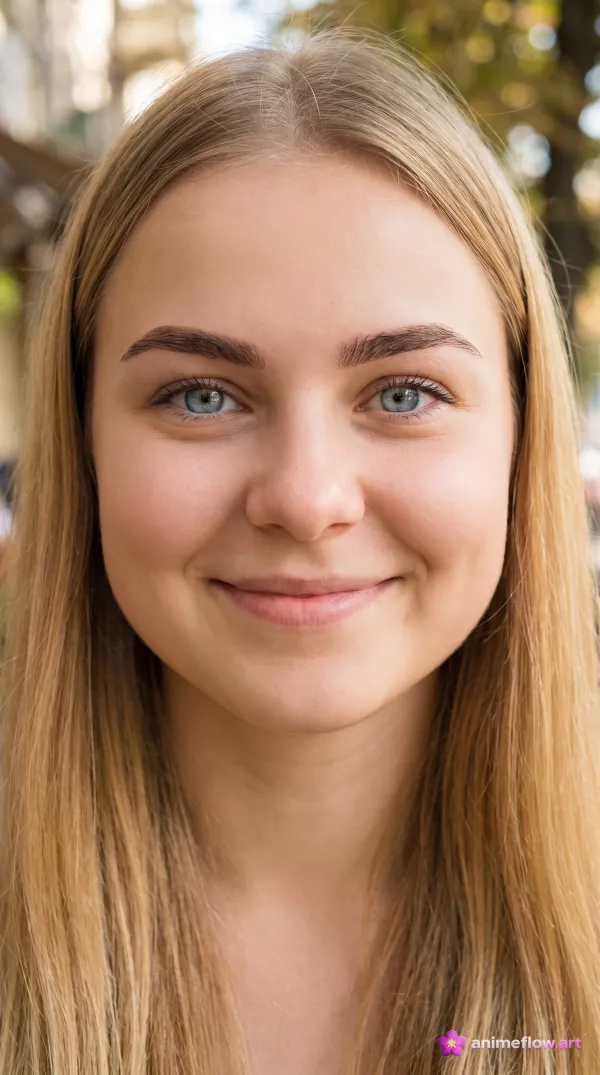 Sunlit Blonde Beauty Smile