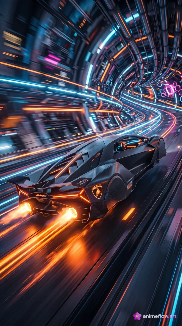 Neon Velocity: Cyberpunk Supercar