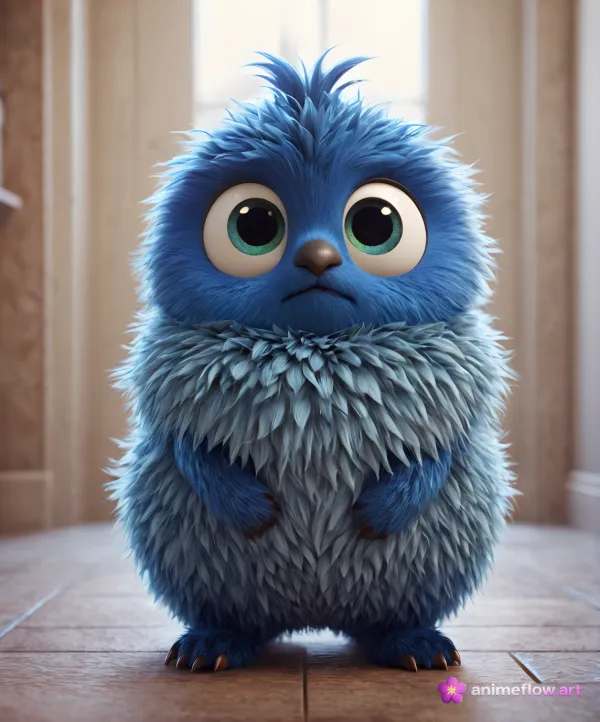 Blue Spiky Creature Sadness
