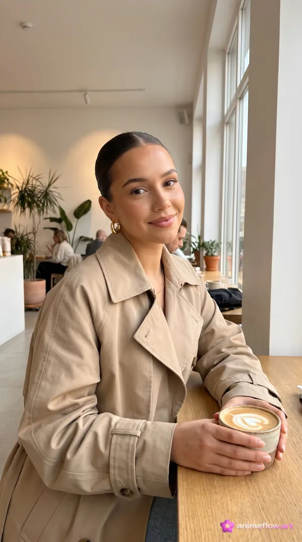 Beige Trench & Latte