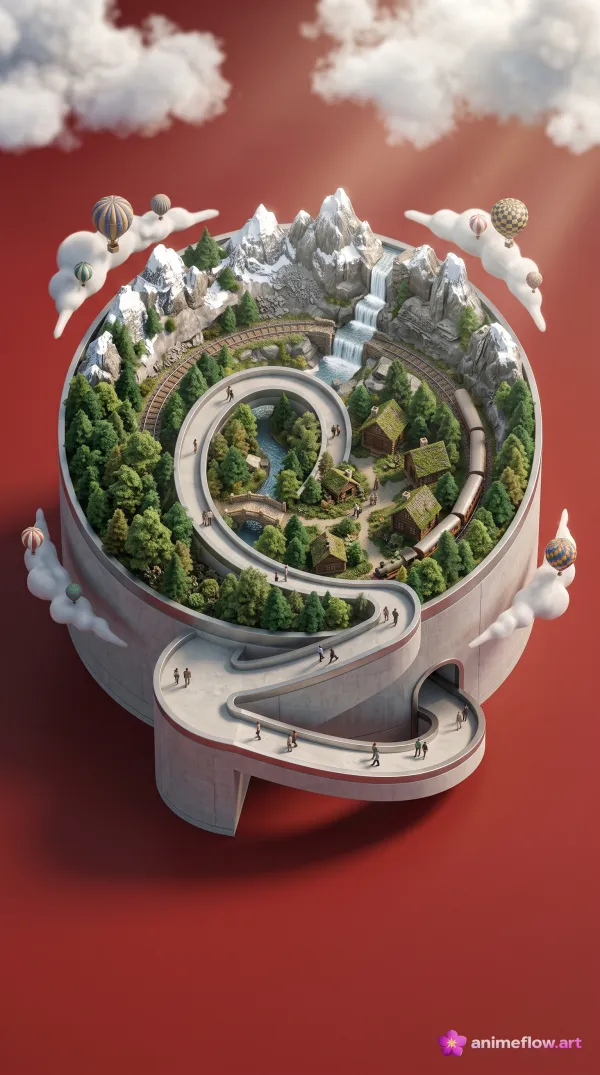 Whimsical Floating Miniature World